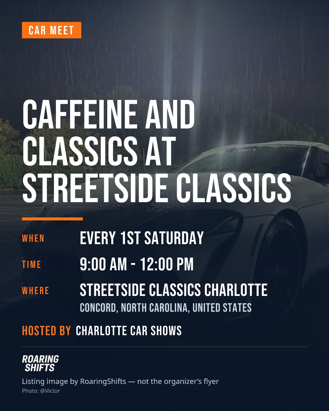 Caffeine and Classics at Streetside Classics flyer
