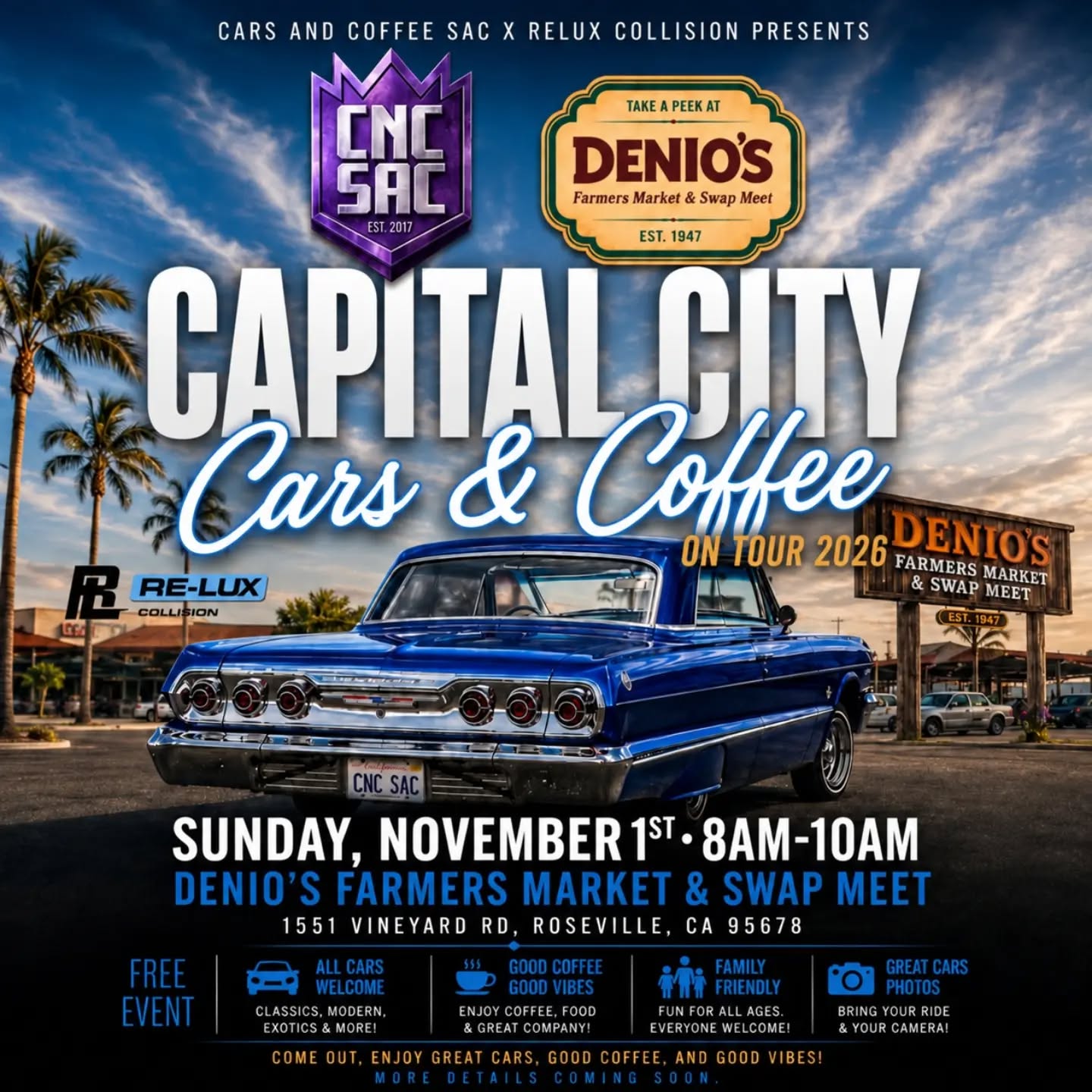 Capital City Cars & Coffee On Tour 2026 flyer
