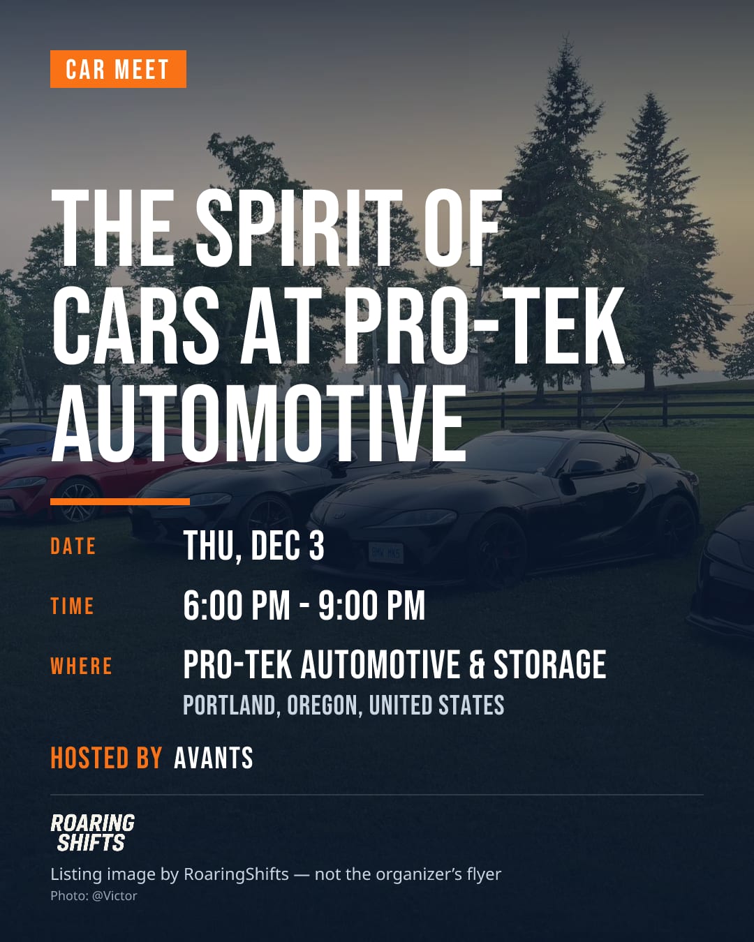 The Spirit of Cars at Pro-Tek Automotive flyer