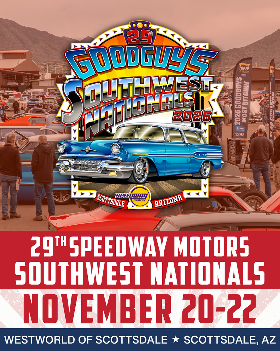 Goodguys 29th Speedway Motors Southwest Nationals 2026 flyer