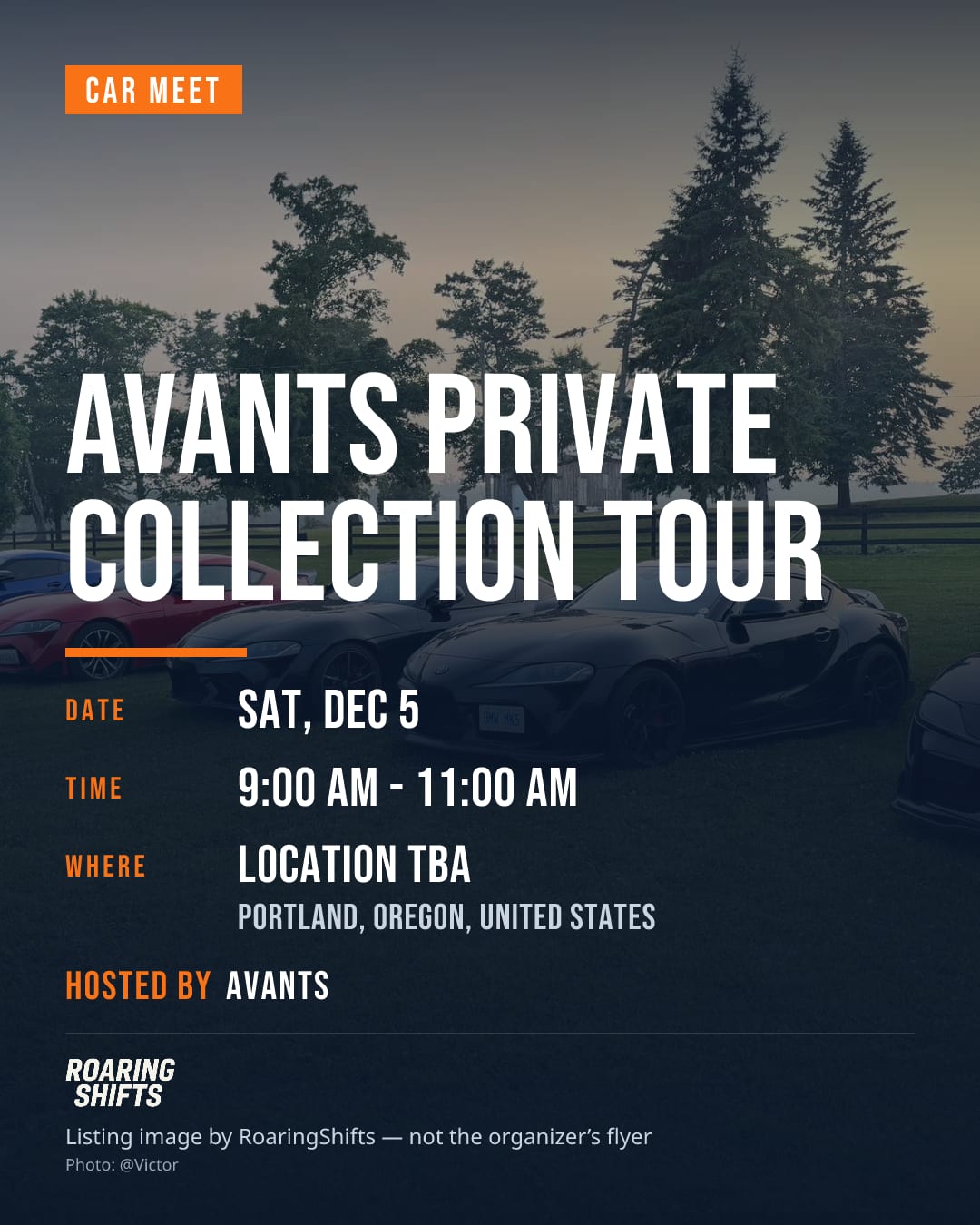 Avants Private Collection Tour flyer