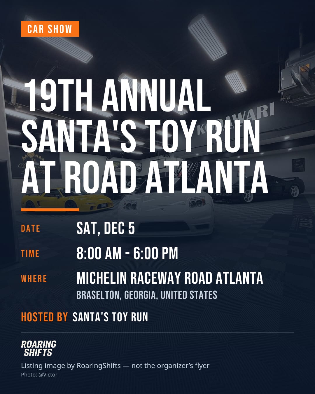 19th Annual Santa's Toy Run at Road Atlanta flyer