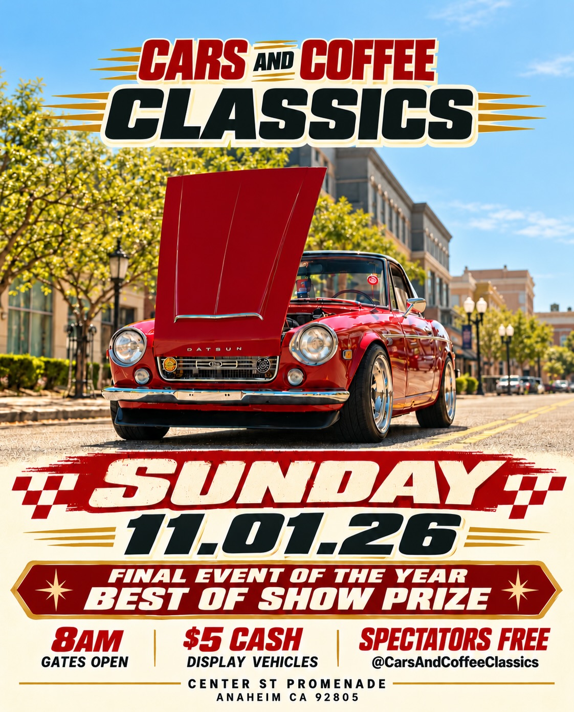 Cars and Coffee Classics flyer