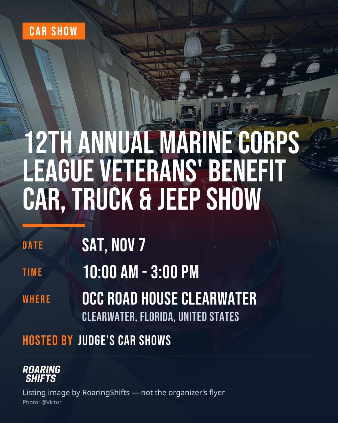 12th Annual Marine Corps League Veterans’ Benefit Car, Truck & Jeep Show